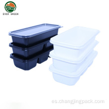 Recipiente de plástico de plástico para fugas de caja segura para alimentos rectangulares
